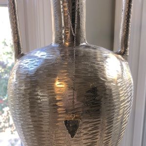 Gemstone lariat gold necklace with beaded chain